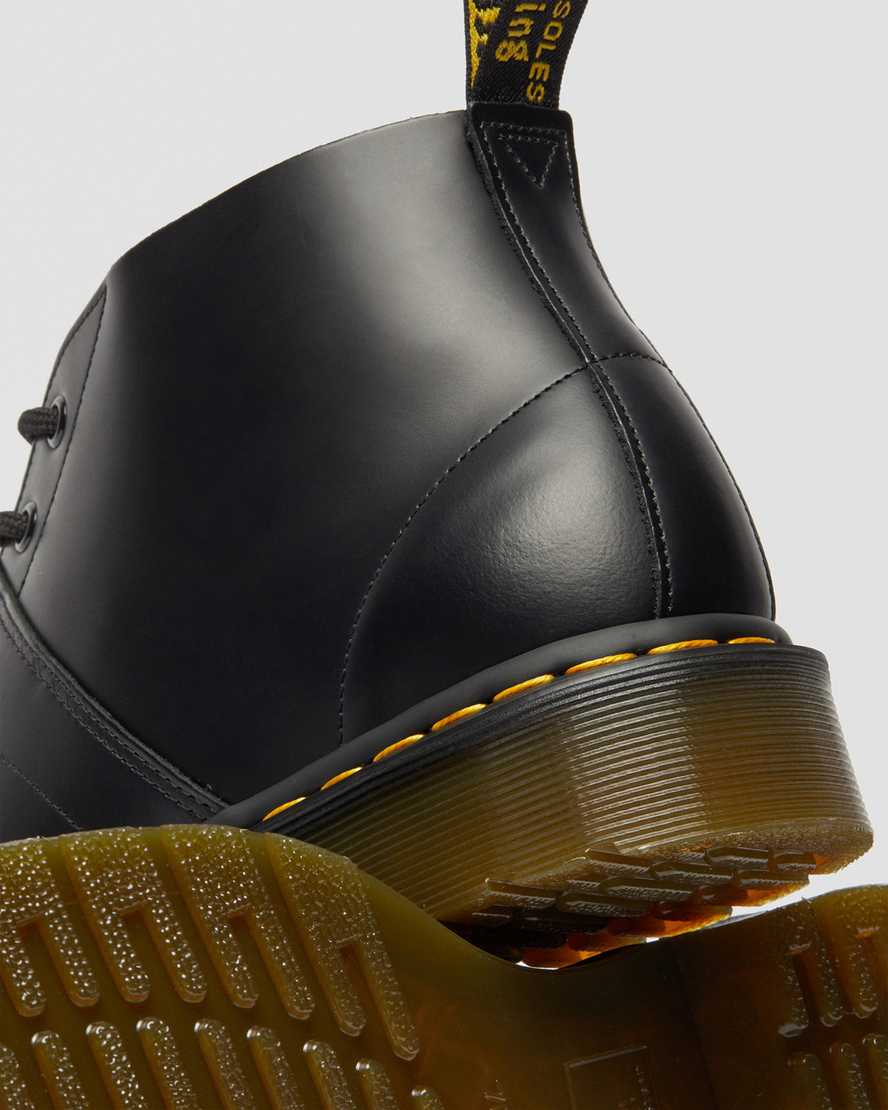 schwarze dr. martens church smooth damen-monkey-boots