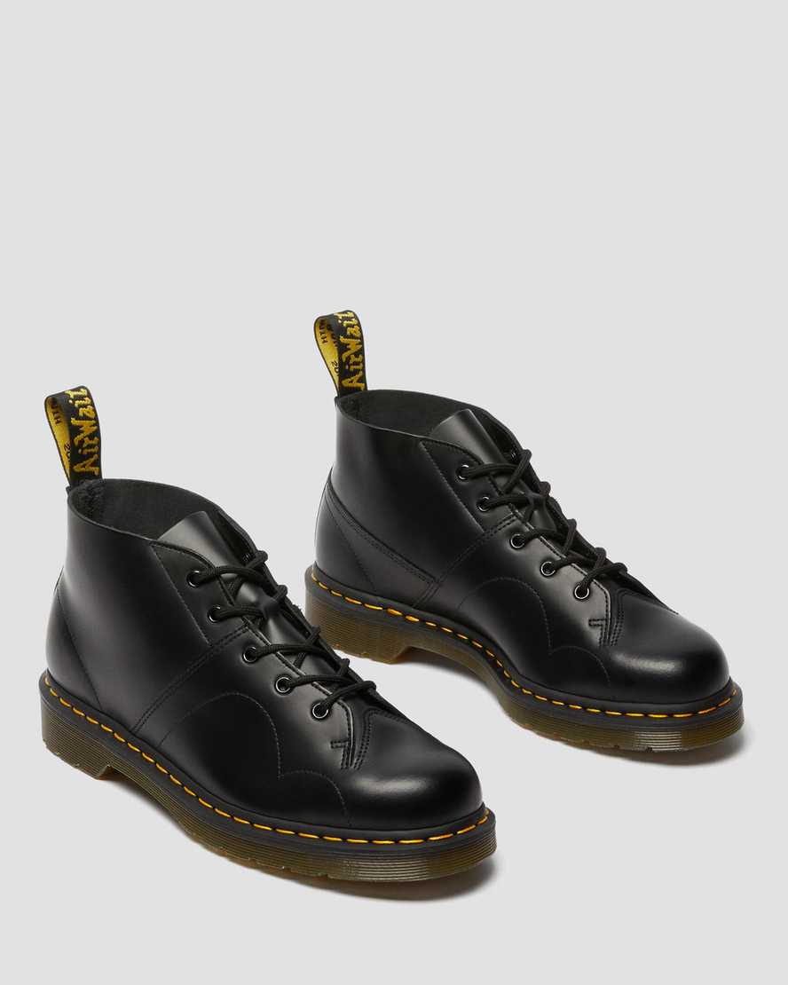 schwarze dr. martens church smooth damen-monkey-boots