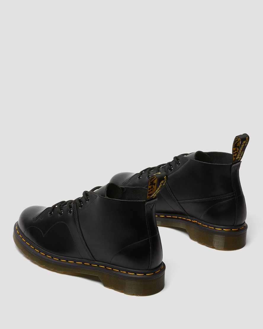 schwarze dr. martens church smooth damen-monkey-boots