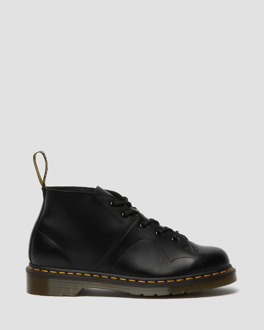 schwarze dr. martens church smooth damen-monkey-boots