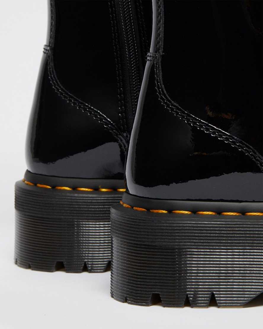 schwarze dr. martens jadon lack-plateau-stiefel für damen