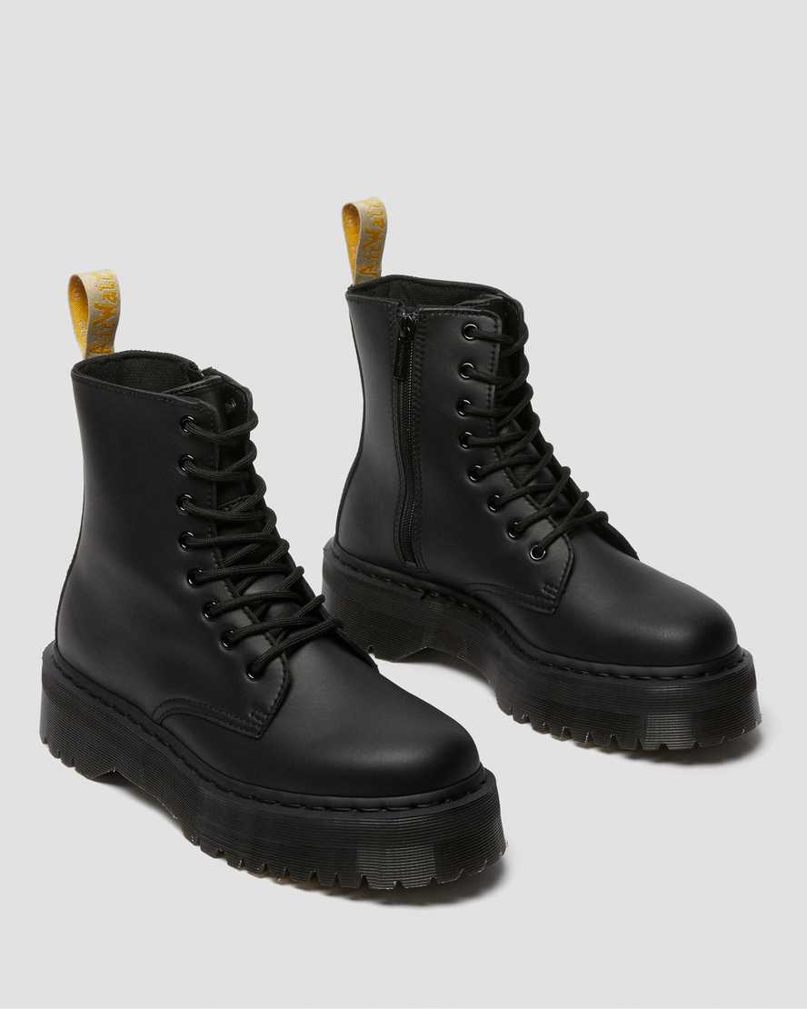 schwarze dr. martens jadon ii mono damen-plateaustiefel