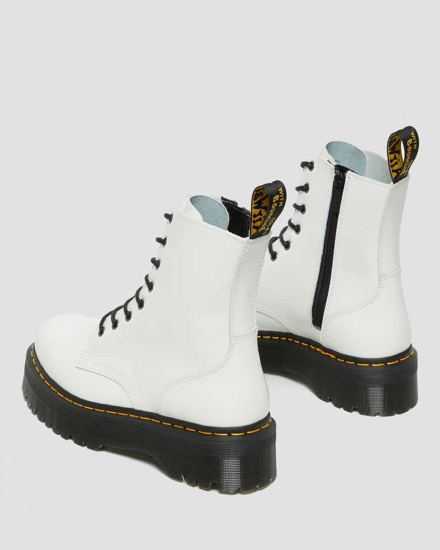 weiße dr. martens jadon smooth damen-plateaustiefel