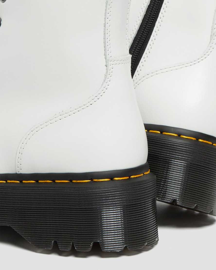 weiße dr. martens jadon smooth damen-plateaustiefel
