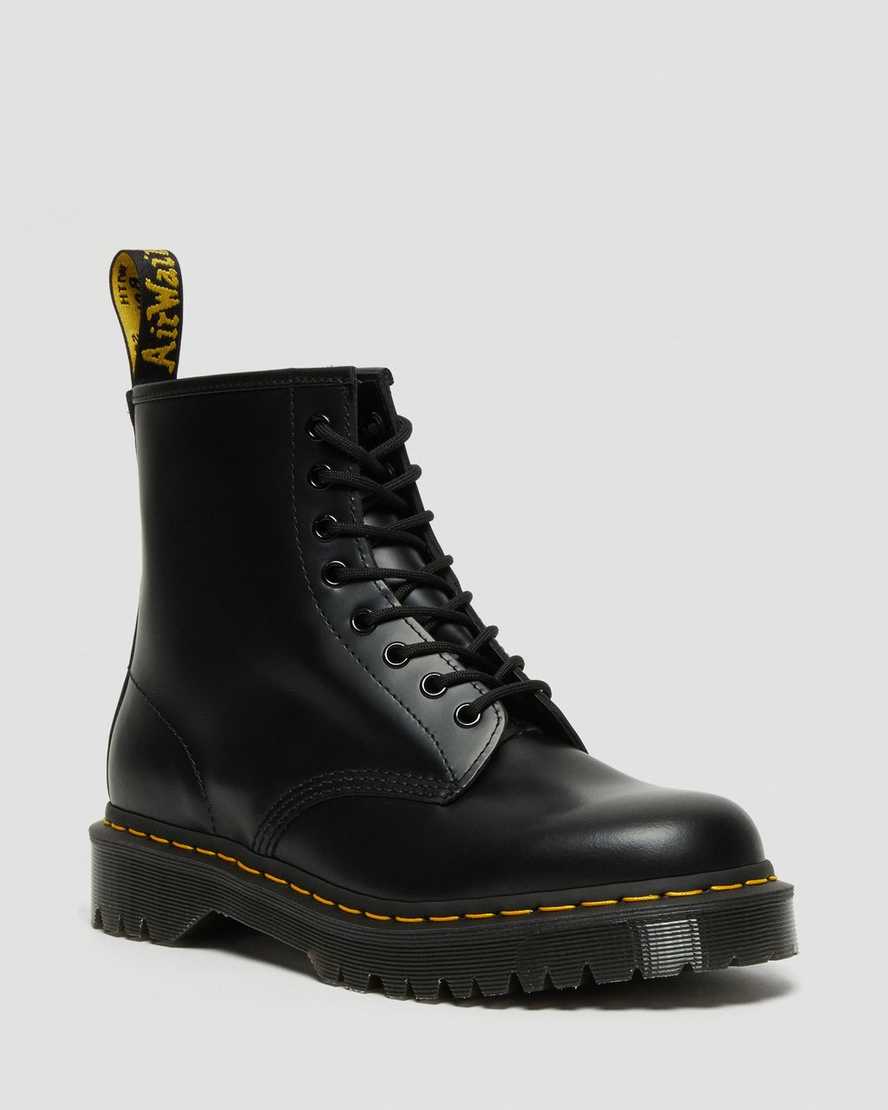 schwarze dr. martens 1460 bex smooth damen-plateaustiefel