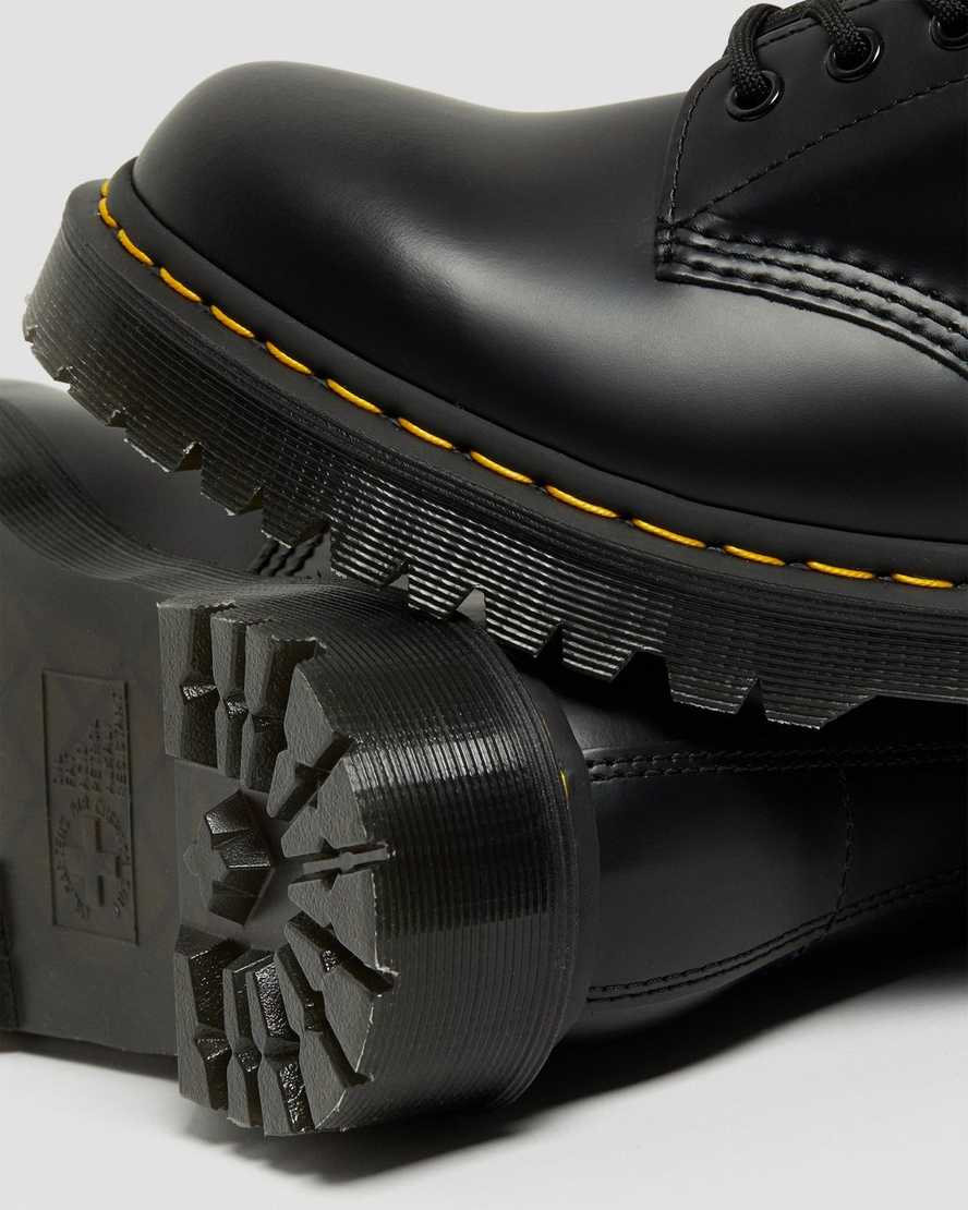 schwarze dr. martens 1460 bex smooth damen-plateaustiefel