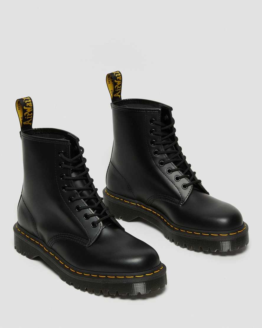 schwarze dr. martens 1460 bex smooth damen-plateaustiefel