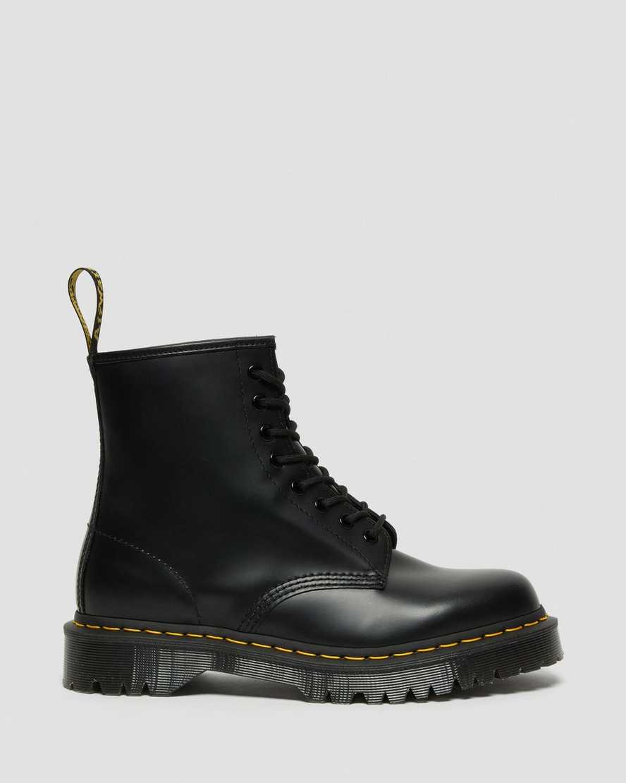 schwarze dr. martens 1460 bex smooth damen-plateaustiefel