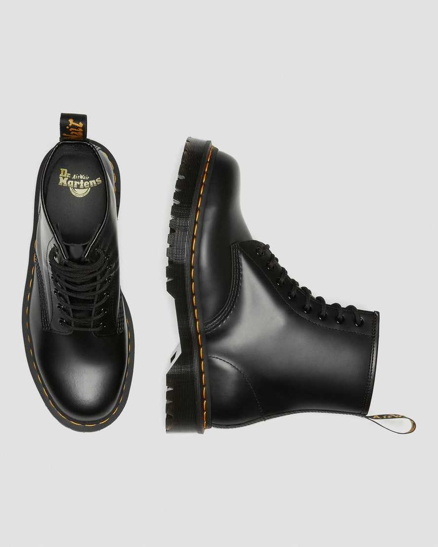 schwarze dr. martens 1460 bex smooth damen-plateaustiefel