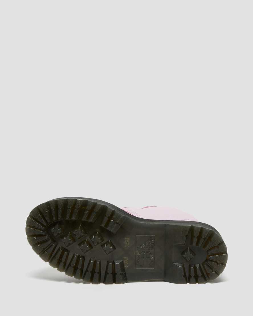 pinkfarbene dr. martens devon heart plateau-stiefel für damen.