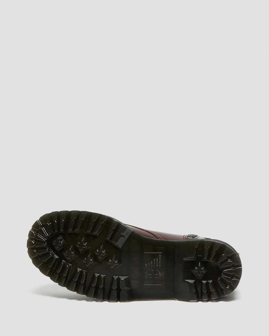 rote dr. martens jadon ii damen-plateaustiefel