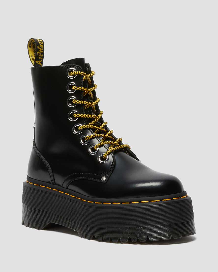 schwarze dr. martens jadon max damen-plateaustiefel