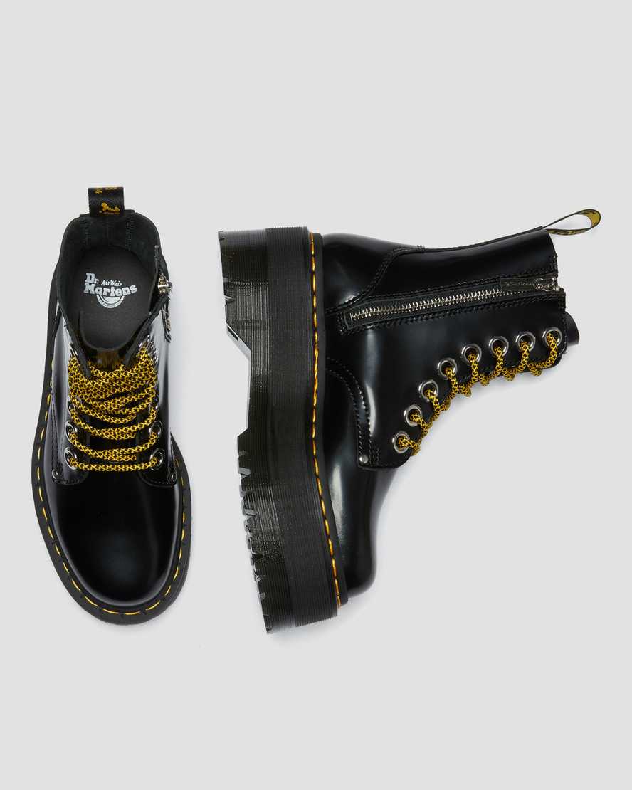 schwarze dr. martens jadon max damen-plateaustiefel