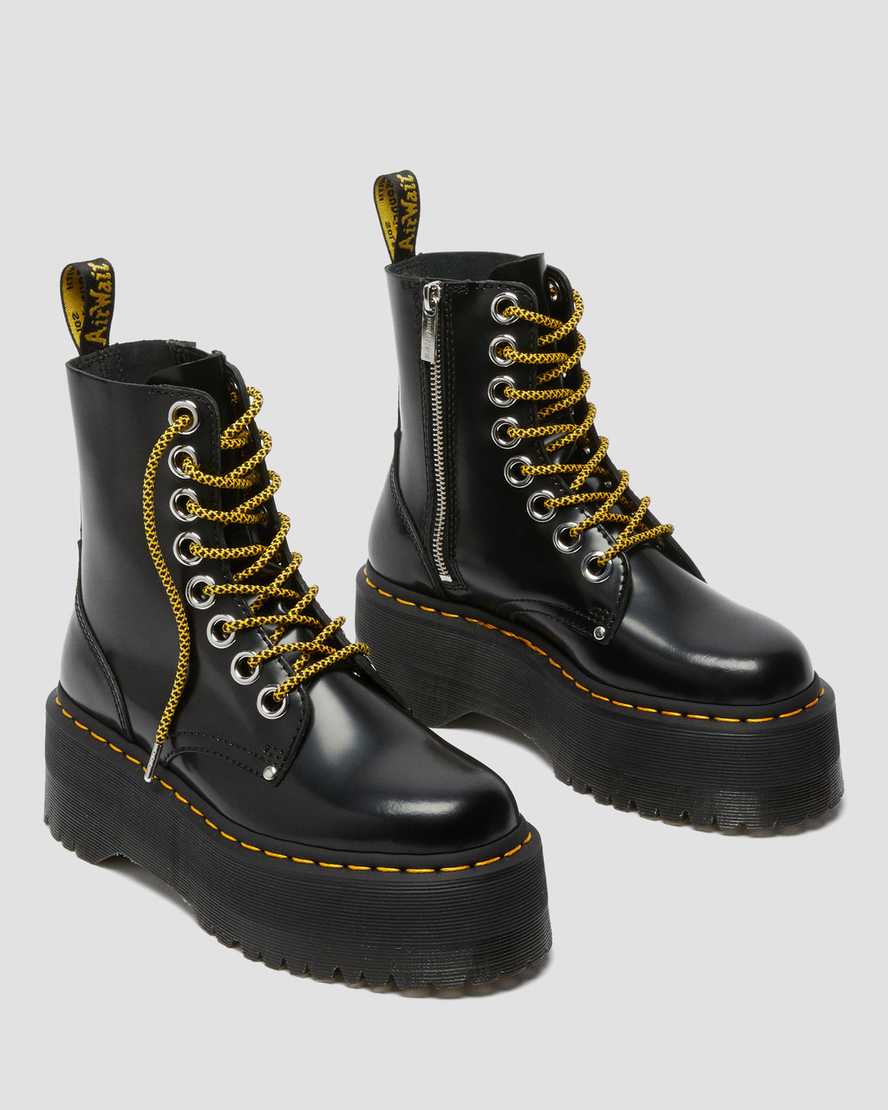 schwarze dr. martens jadon max damen-plateaustiefel