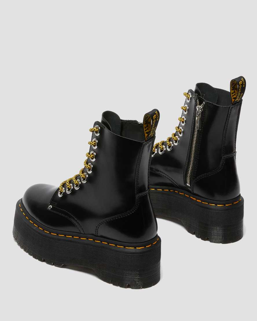 schwarze dr. martens jadon max damen-plateaustiefel