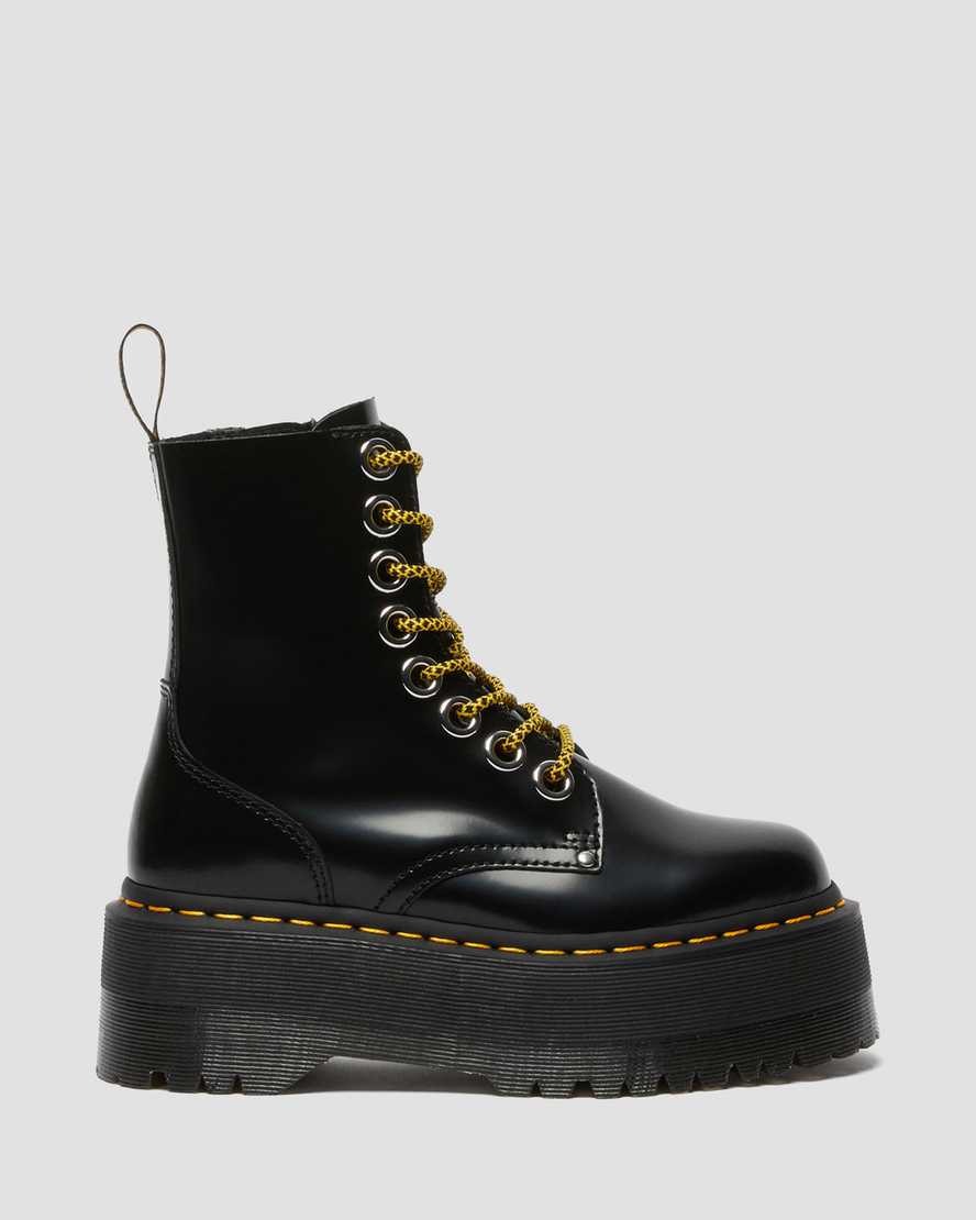 schwarze dr. martens jadon max damen-plateaustiefel