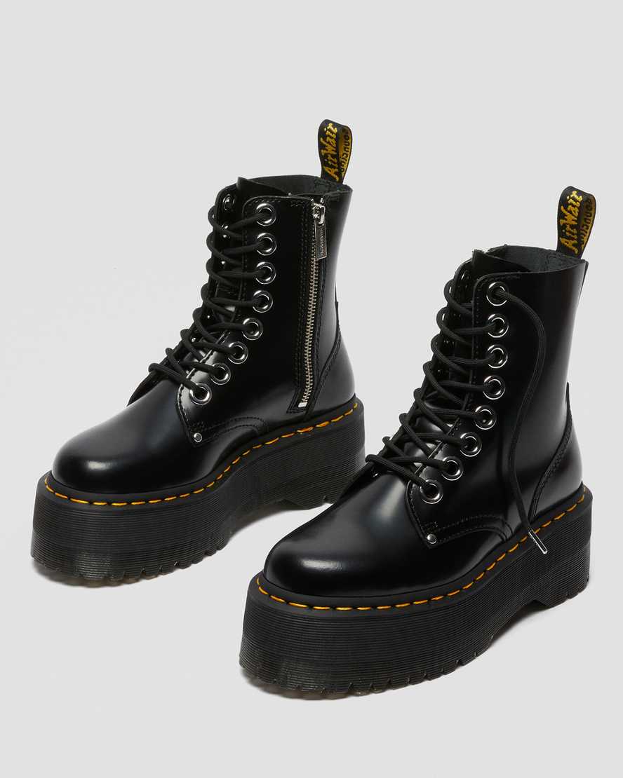 schwarze dr. martens jadon max damen-plateaustiefel