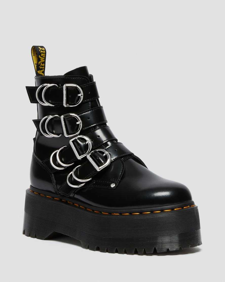 schwarze dr. martens jadon max hardware damen-plateaustiefel