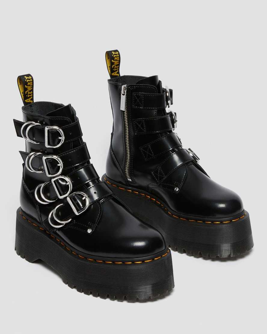 schwarze dr. martens jadon max hardware damen-plateaustiefel