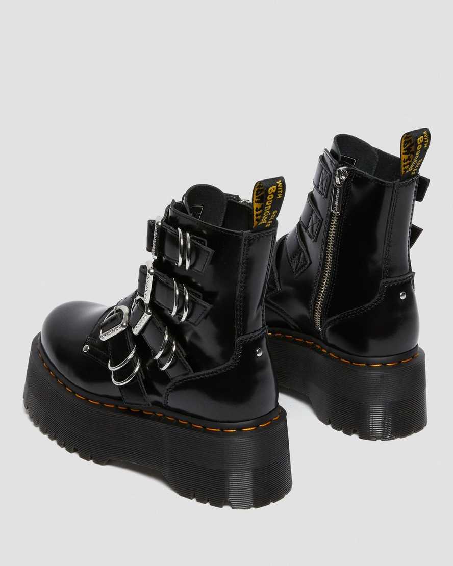 schwarze dr. martens jadon max hardware damen-plateaustiefel