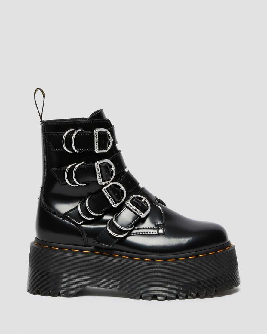 schwarze dr. martens jadon max hardware damen-plateaustiefel