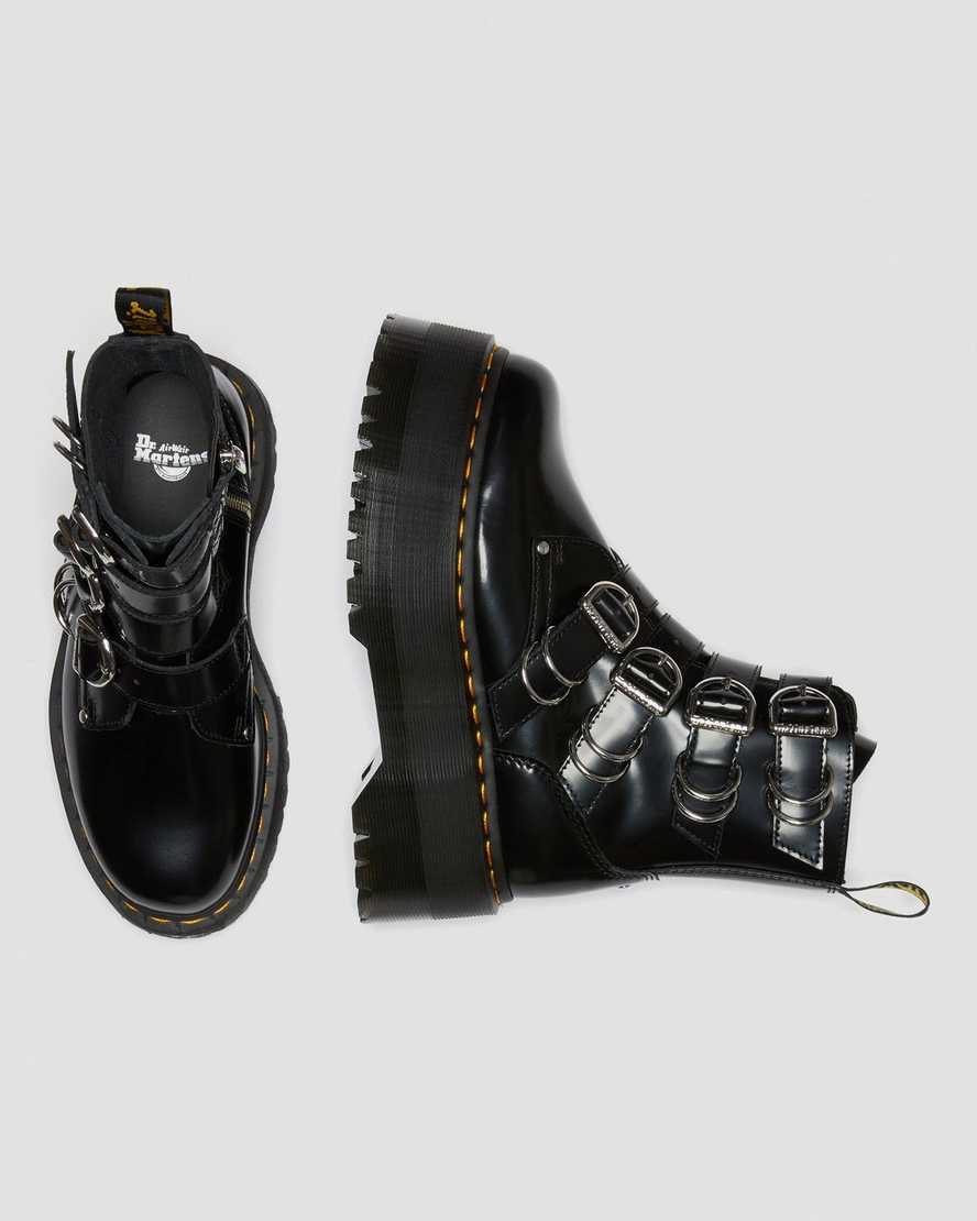 schwarze dr. martens jadon max hardware damen-plateaustiefel