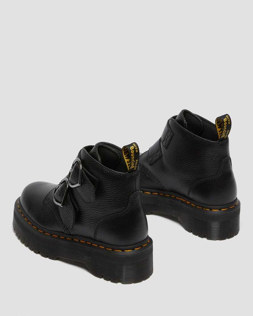 schwarze dr. martens devon heart damen-plateaustiefel