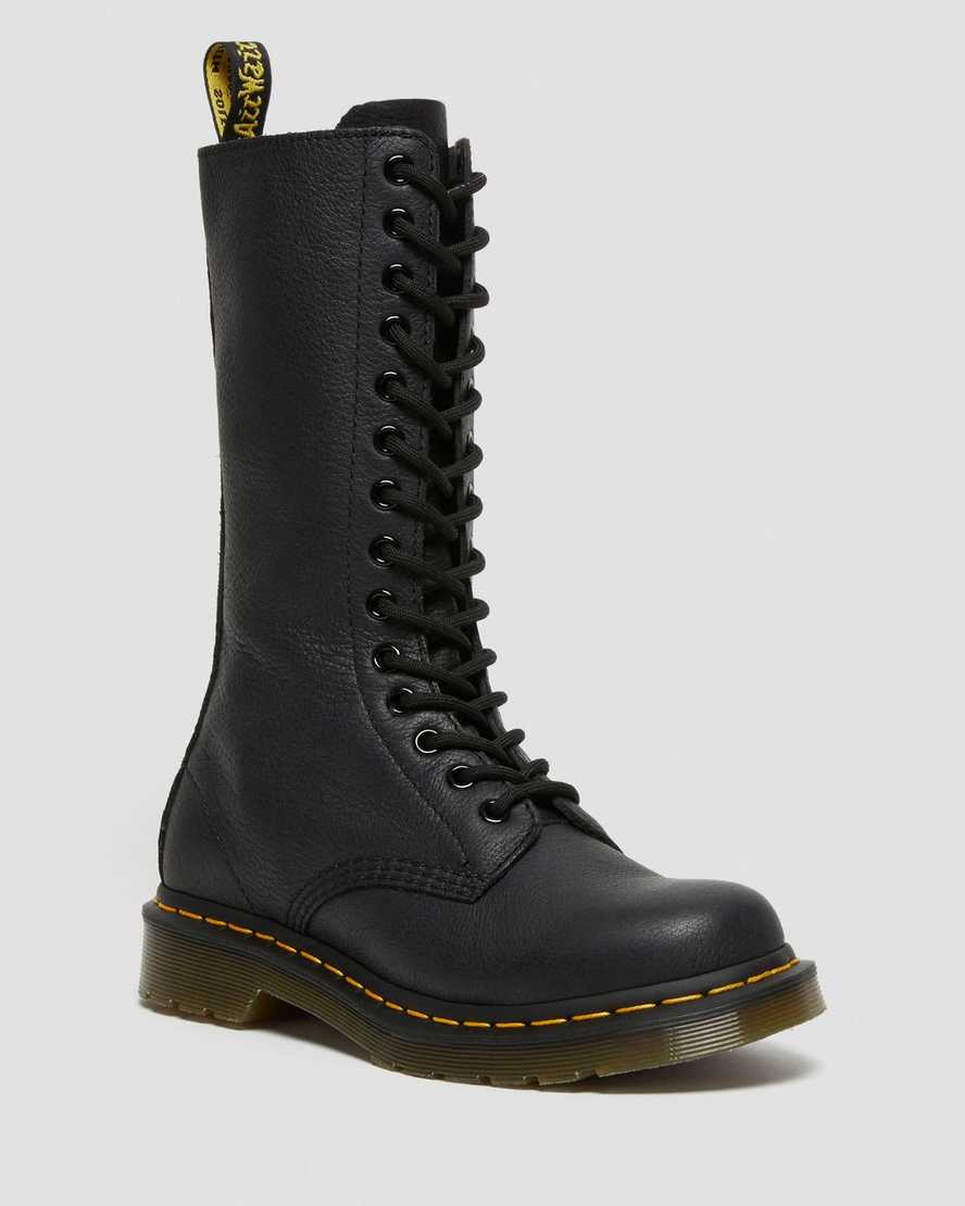 schwarze dr. martens 1b99 virginia damenstiefel hohe ausführung