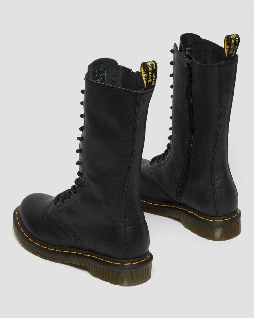 schwarze dr. martens 1b99 virginia damenstiefel hohe ausführung