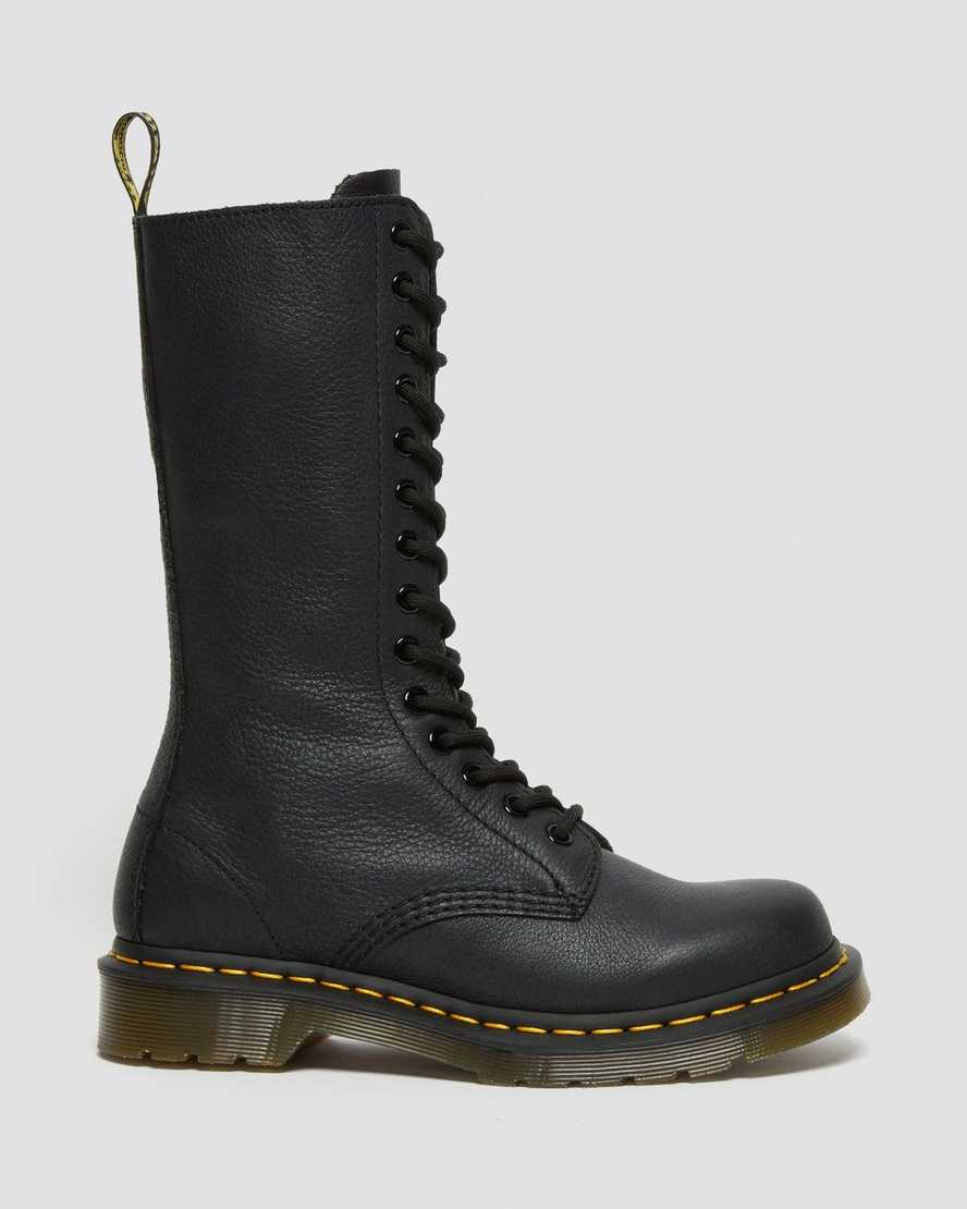 schwarze dr. martens 1b99 virginia damenstiefel hohe ausführung