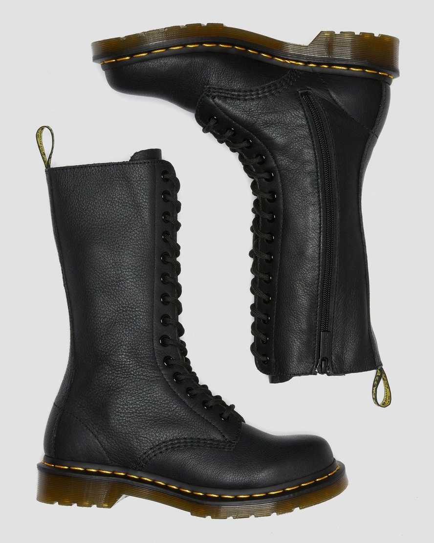 schwarze dr. martens 1b99 virginia damenstiefel hohe ausführung