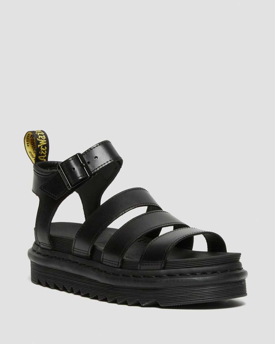 schwarze dr. martens blaire brando gladiator-sandalen für damen