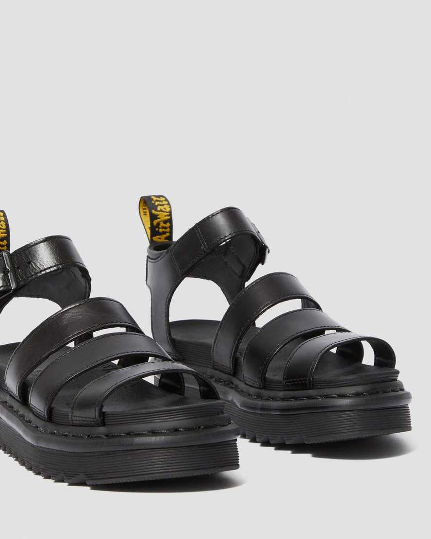 schwarze dr. martens blaire brando gladiator-sandalen für damen