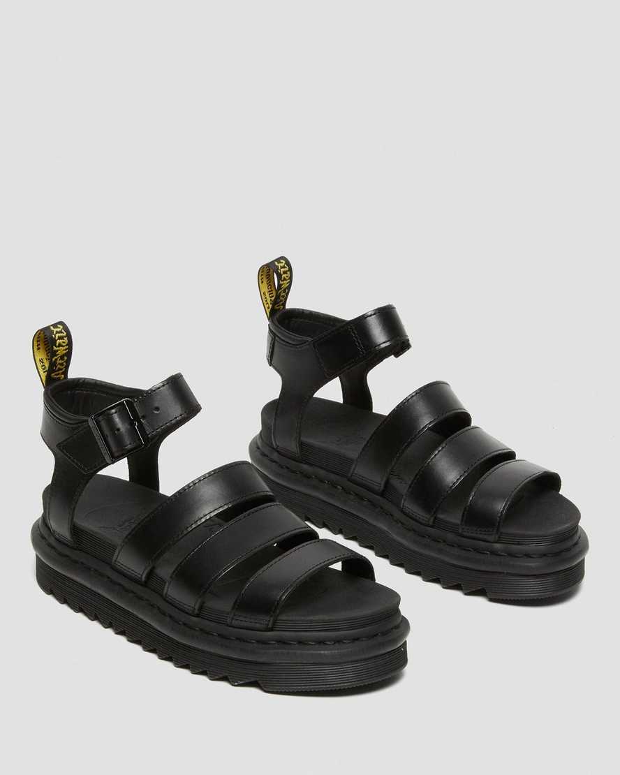schwarze dr. martens blaire brando gladiator-sandalen für damen