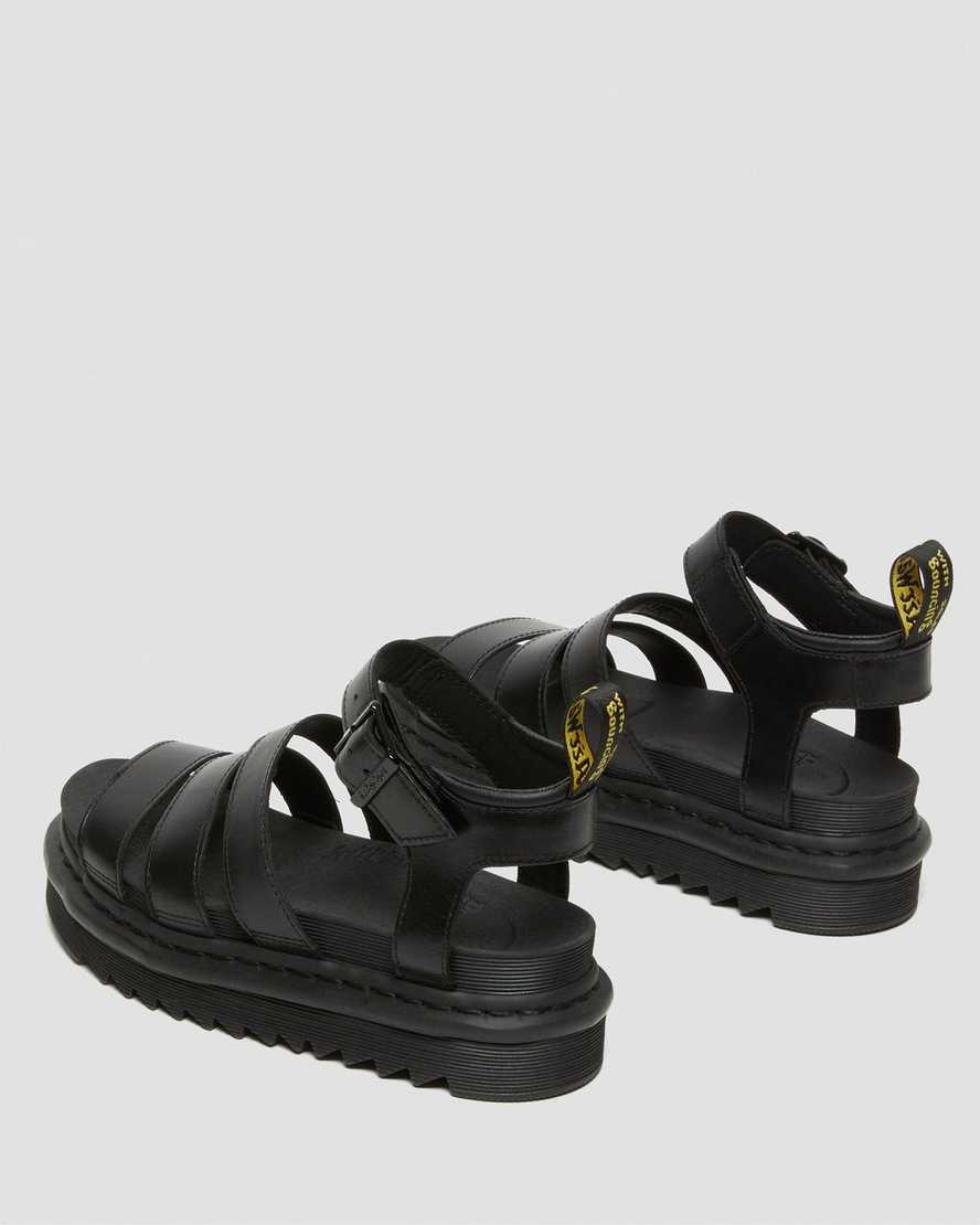schwarze dr. martens blaire brando gladiator-sandalen für damen