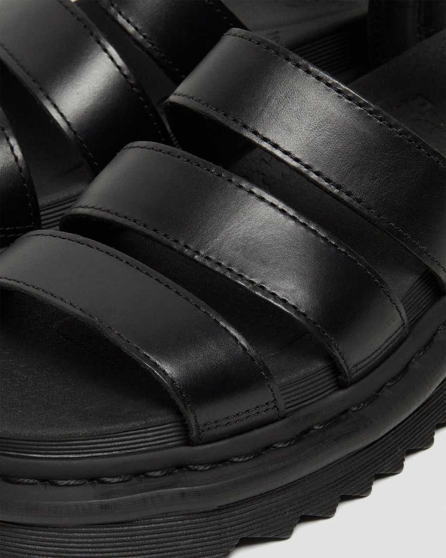 schwarze dr. martens blaire brando gladiator-sandalen für damen