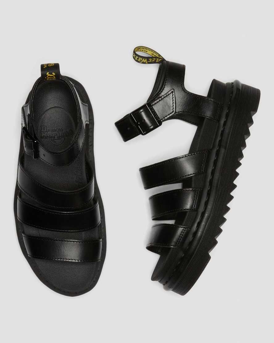 schwarze dr. martens blaire brando gladiator-sandalen für damen