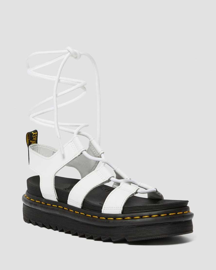 weiße dr. martens nartilla gladiator-sandalen für damen