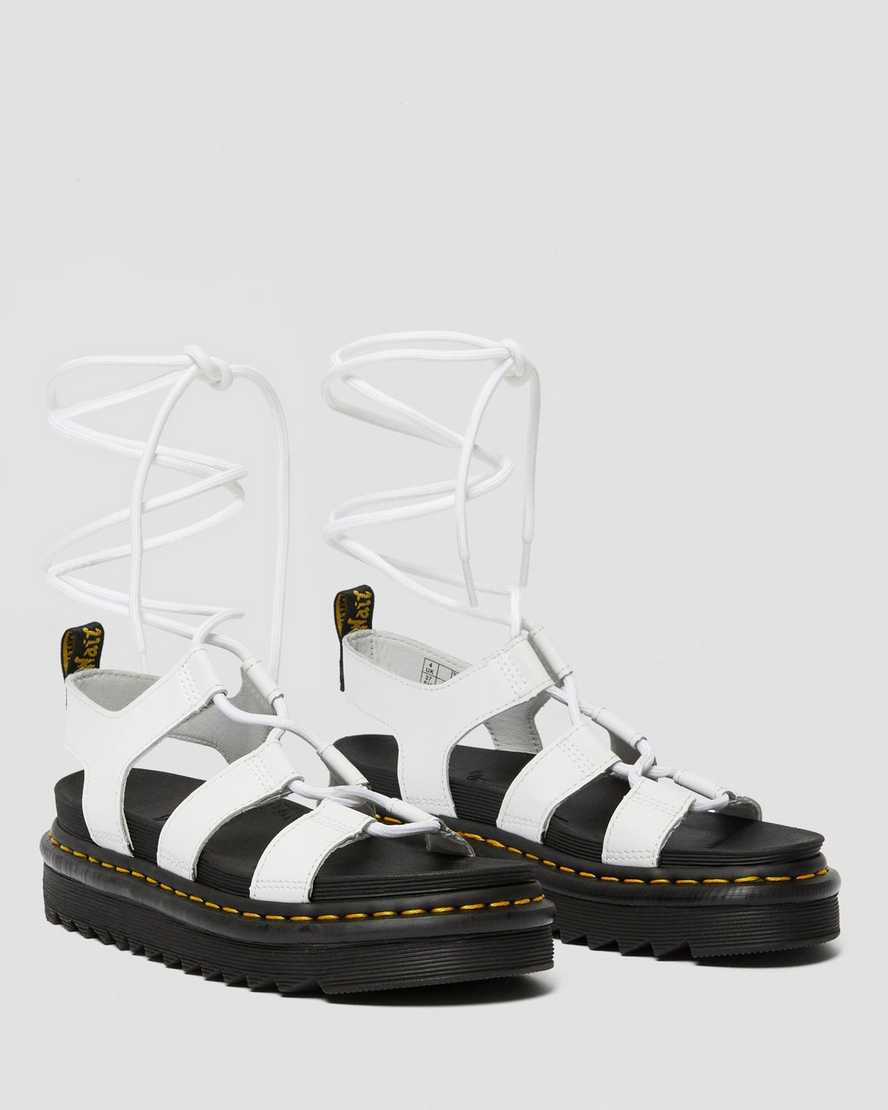 weiße dr. martens nartilla gladiator-sandalen für damen