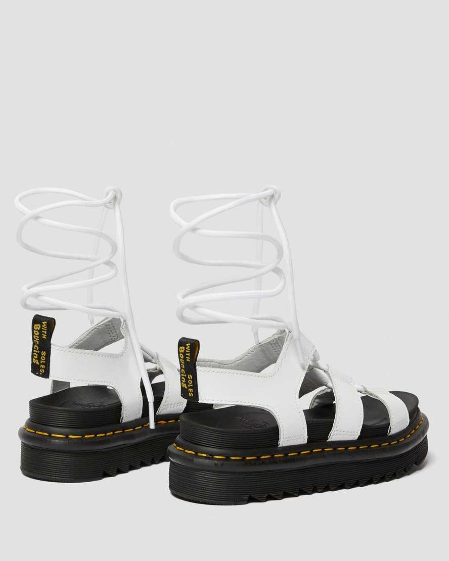 weiße dr. martens nartilla gladiator-sandalen für damen