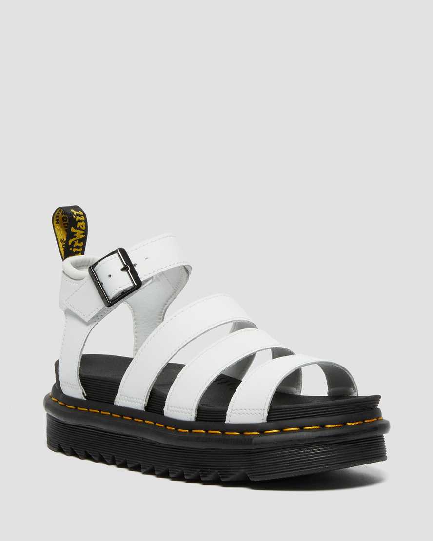 weiße dr. martens blaire hydro gladiator-sandalen für damen