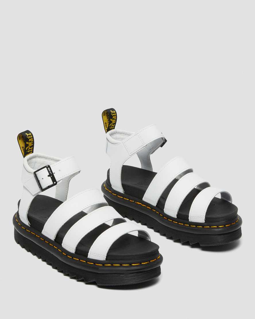 weiße dr. martens blaire hydro gladiator-sandalen für damen