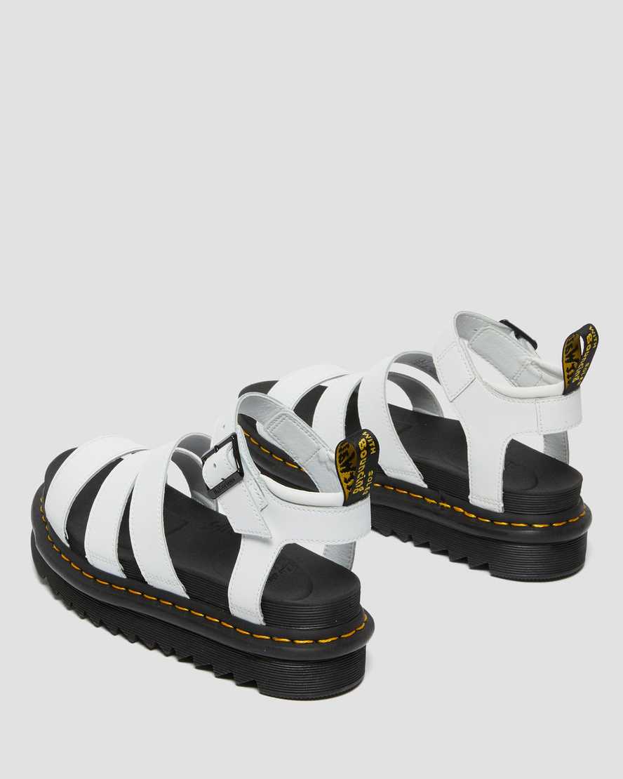 weiße dr. martens blaire hydro gladiator-sandalen für damen