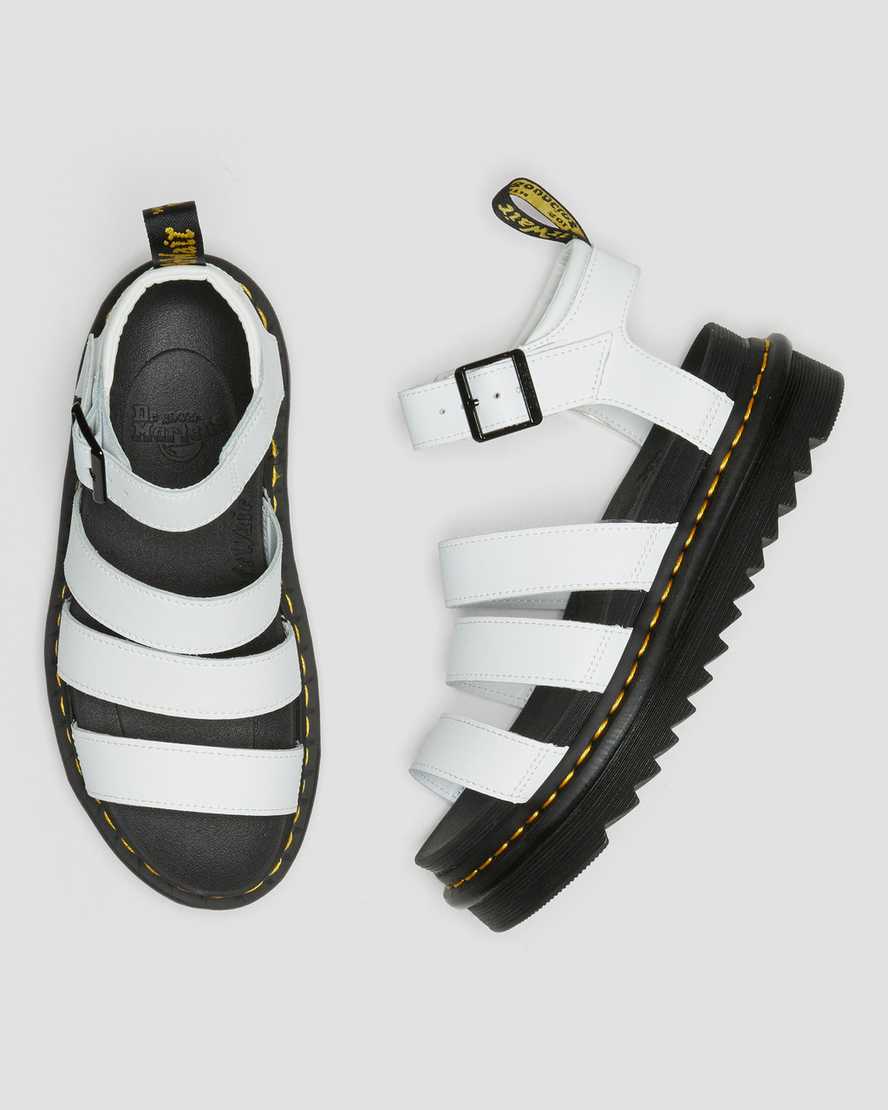 weiße dr. martens blaire hydro gladiator-sandalen für damen