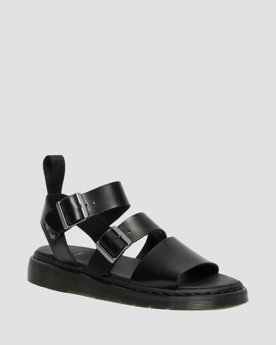 schwarze dr. martens gryphon brando gladiator-sandalen für damen