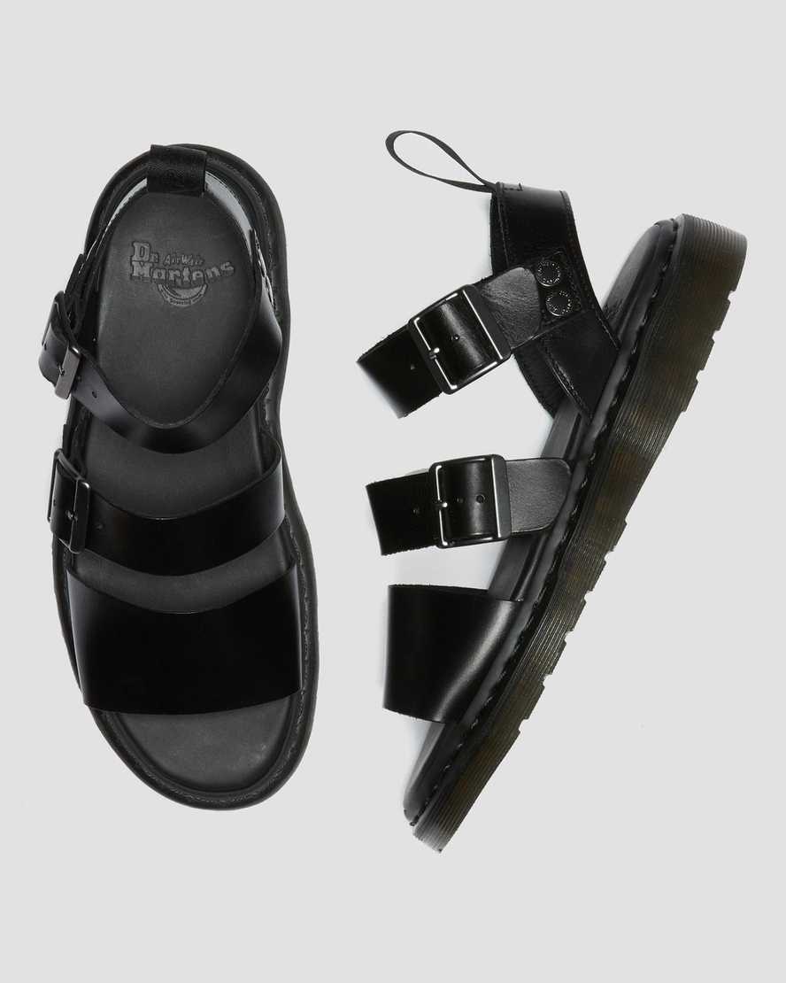 schwarze dr. martens gryphon brando gladiator-sandalen für damen