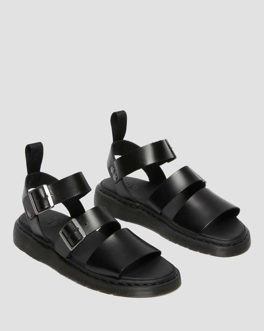 schwarze dr. martens gryphon brando gladiator-sandalen für damen