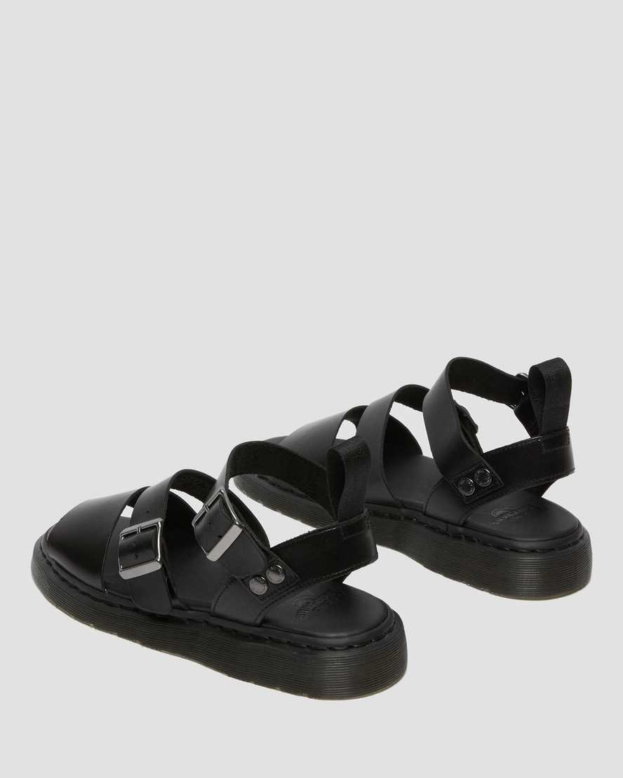 schwarze dr. martens gryphon brando gladiator-sandalen für damen