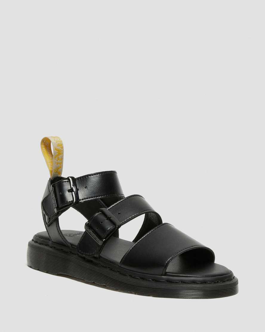 schwarze dr. martens gryphon gladiator-sandalen für damen