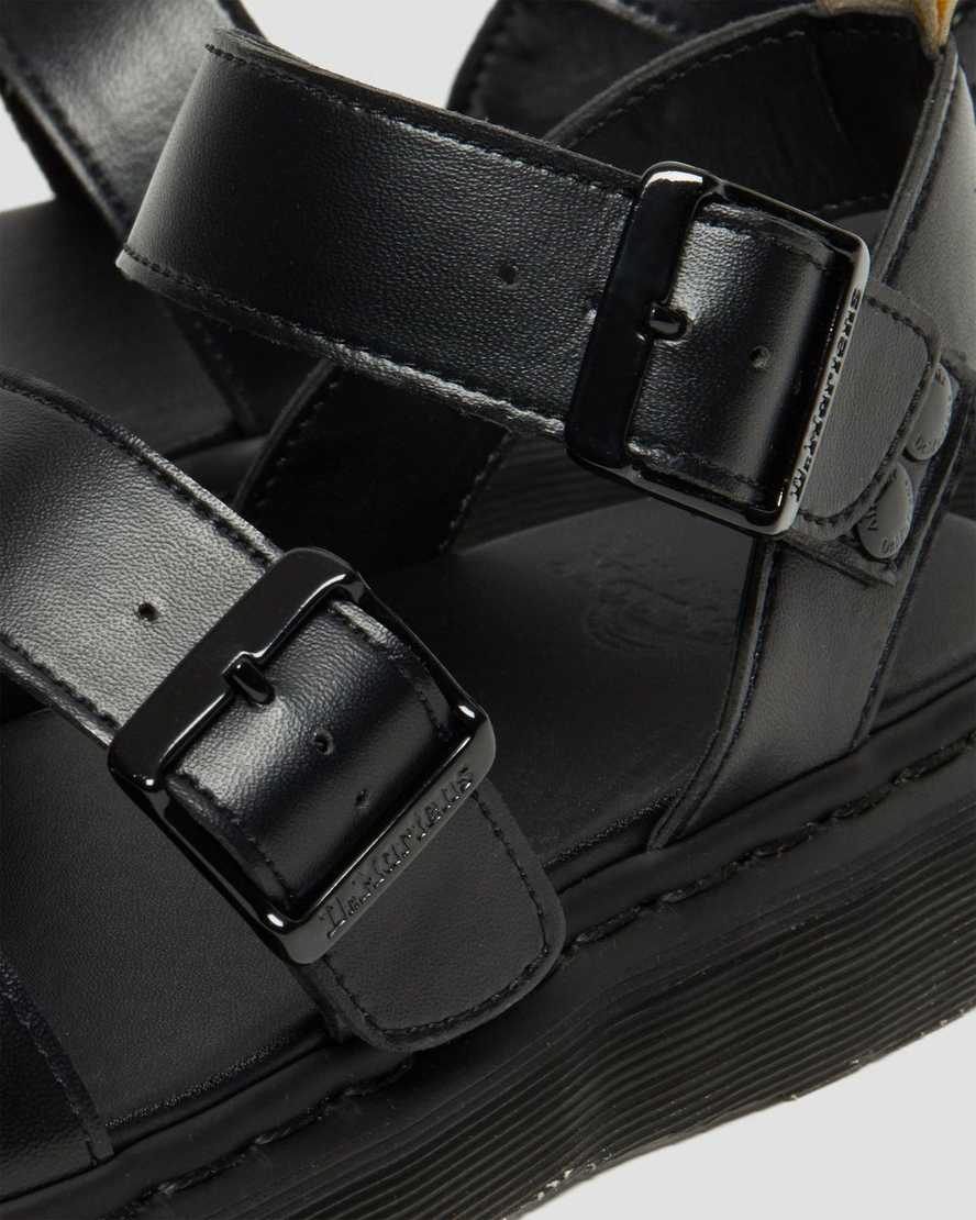 schwarze dr. martens gryphon gladiator-sandalen für damen